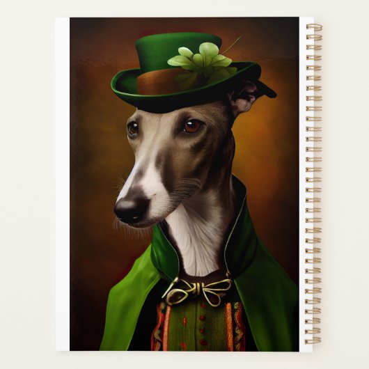 Greyhound Dog in St. Patrick's Day Dress Planner (Achterkant)