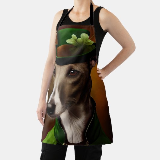 Greyhound Dog in St. Patrick's Day Dress Schort (Insitu)
