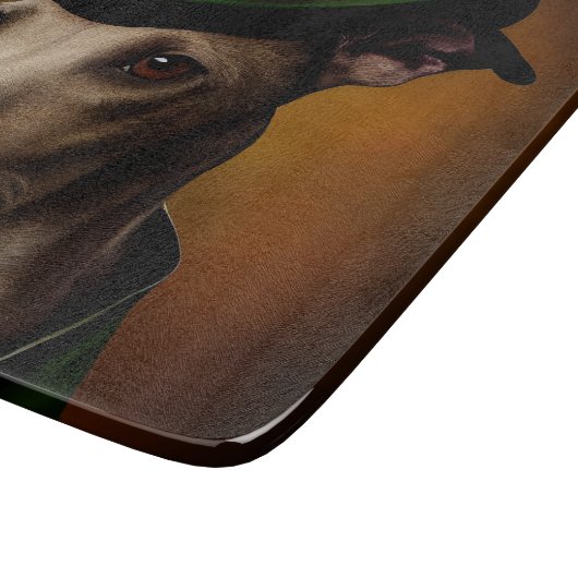 Greyhound Dog in St. Patrick's Day Dress Snijplank (Hoek)