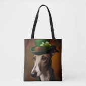 Greyhound Dog in St. Patrick's Day Dress Tote Bag (Voorkant)