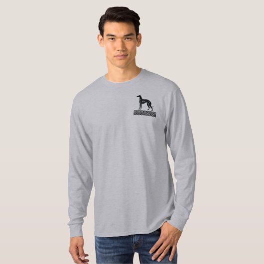 Greyhound Dog in zwart-wit T-shirt (Voorkant volledig)