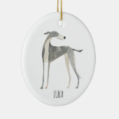Greyhound Dog Keramisch Ornament (Rechts)