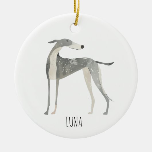 Greyhound Dog Keramisch Ornament (Voorkant)