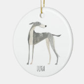 Greyhound Dog Keramisch Ornament (Links)