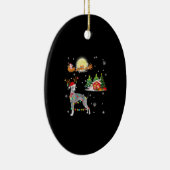 Greyhound Dog Light met kerstrendierboom Xmas G Keramisch Ornament (Rechts)