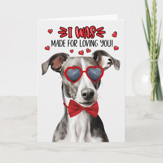 Greyhound Dog maakte van je houden Feestdagen Kaart (Voorkant)