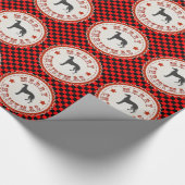 Greyhound Dog Merry kerstemblem op cheques Cadeaupapier (Hoek)