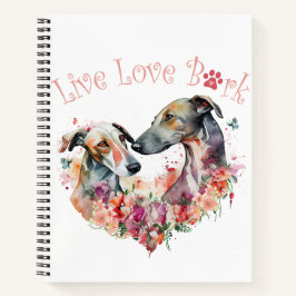 Greyhound Dog Mom Floral Notitieboek