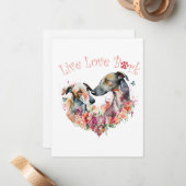 Greyhound Dog Mom Floral Notitiekaartje (Voorkant / Achterkant in situ)