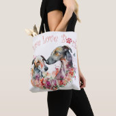 Greyhound Dog Mom Floral Tote Bag (Dichtbij)