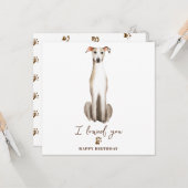 Greyhound Dog Mum Puppy Pets Birthday Kaart (Voorkant / Achterkant in situ)