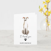Greyhound Dog Mum Puppy Pets Pawdag Kaart (Gele Bloem)