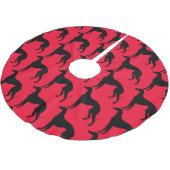 Greyhound Dog Pattern Black Silhouette Kerstboom Rok (Gekanteld)