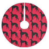 Greyhound Dog Pattern Black Silhouette Kerstboom Rok (Voorkant)