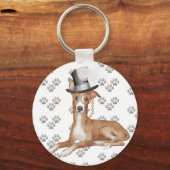 Greyhound Dog Paws Pattern Sleutelhanger (Achterkant)