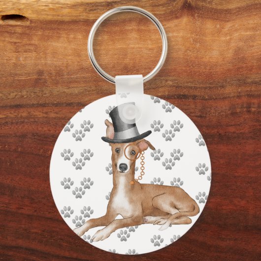 Greyhound Dog Paws Pattern Sleutelhanger (Achterkant)