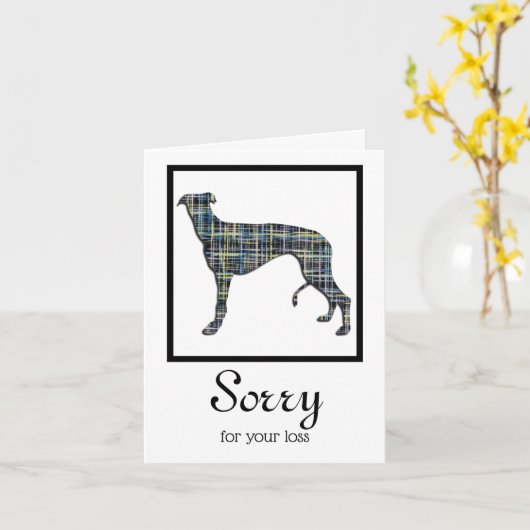 Greyhound Dog Pet Sympathcard Kaart (Gele Bloem)