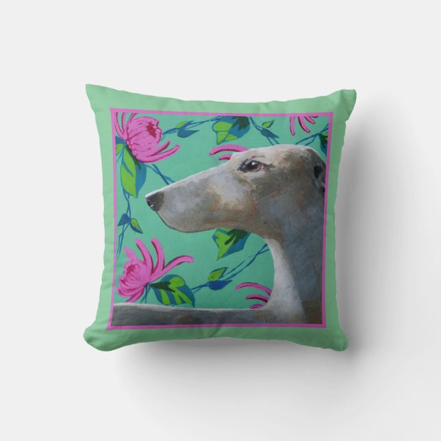 Greyhound Dog Pillow Kussen (Voorkant)