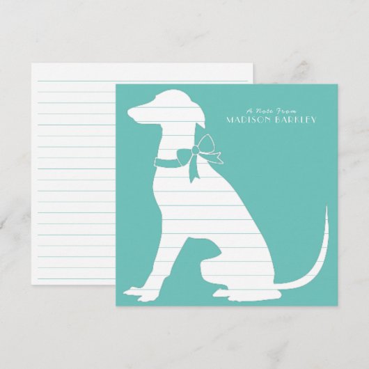 Greyhound Dog Puppy Bedankkaart (Voorkant / Achterkant)