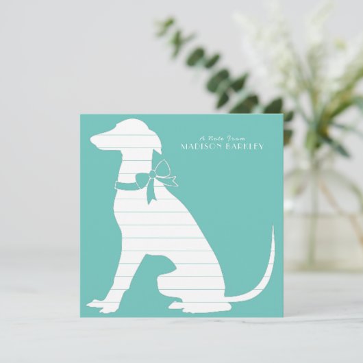 Greyhound Dog Puppy Bedankkaart (Staand voorkant)