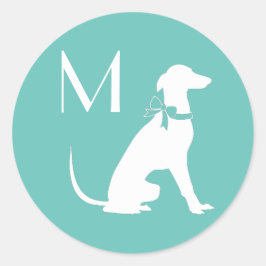 Greyhound Dog Puppy Ronde Sticker