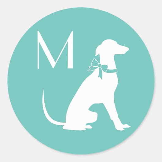 Greyhound Dog Puppy Ronde Sticker (Voorkant)