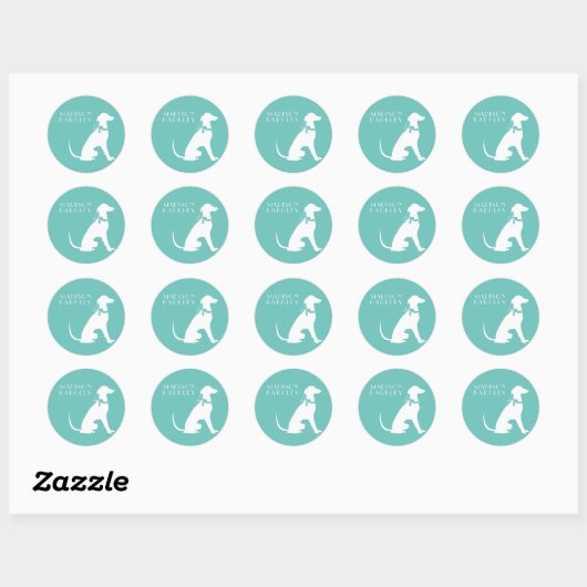 Greyhound Dog Puppy Ronde Sticker (Vel)