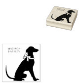 Greyhound Dog Puppy Rubberstempel (Gestempeld)