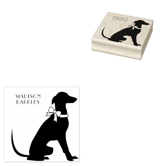 Greyhound Dog Puppy Rubberstempel (Gestempeld)
