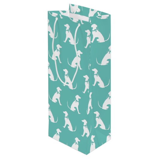 Greyhound Dog Puppy Wijn Cadeautas (Achterkant Gekanteld)