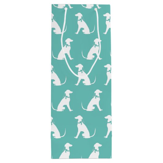 Greyhound Dog Puppy Wijn Cadeautas (Achterkant)