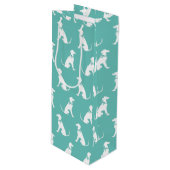 Greyhound Dog Puppy Wijn Cadeautas (Voorkant Gekanteld)