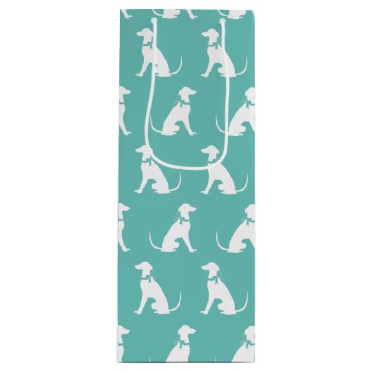 Greyhound Dog Puppy Wijn Cadeautas (Voorkant)