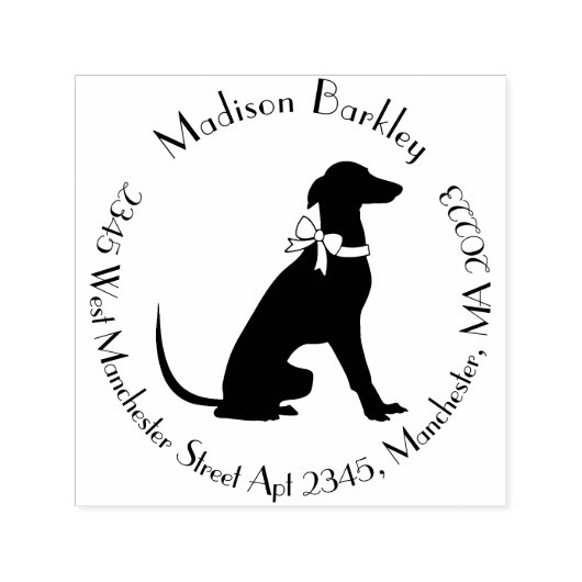 Greyhound Dog Puppy Zelfinktende Stempel (Design)