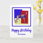 Greyhound Dog Red Blue Yellow Fun Verjaardag Kaart (Gele Bloem)