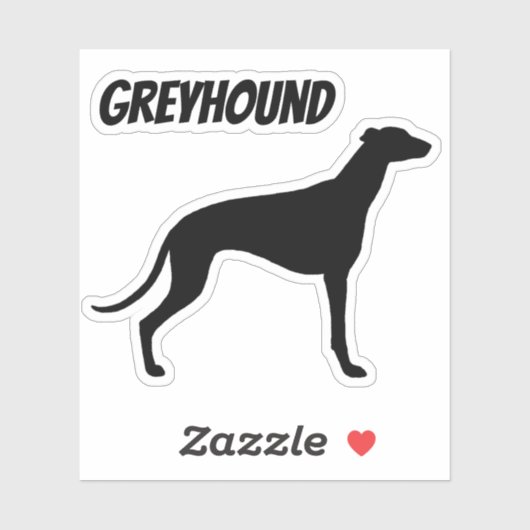 Greyhound Dog Silhouette Cool Canine Vinyl Sticker (Vel)