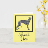 Greyhound Dog Silhouette Dank u Wenskaart Kaart (Gele Bloem)