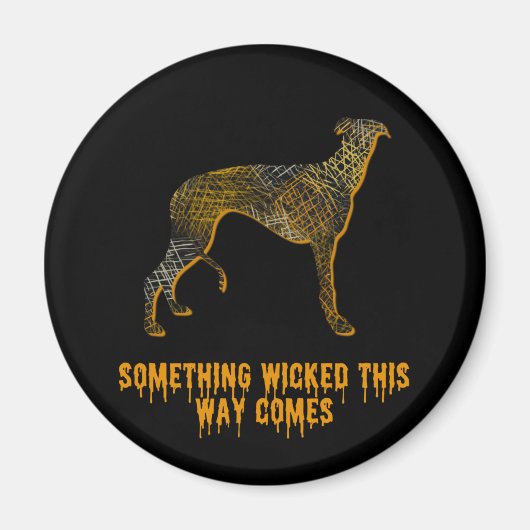 Greyhound Dog Silhouette Fun Halloween Magneet (Voorkant)