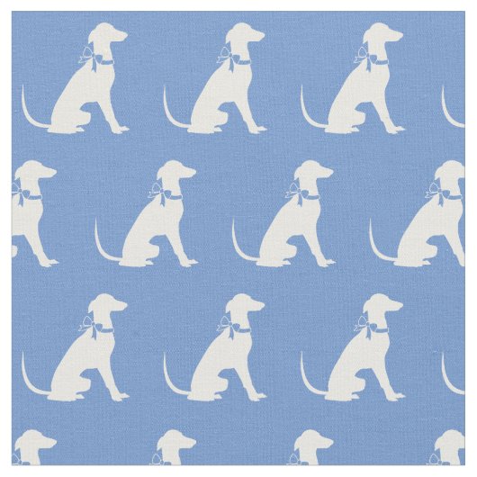 Greyhound Dog Silhouette Pet Light Blue Stof (Close Up)