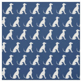 Greyhound Dog Silhouette Pet Navy Blue Stof (Swatch)