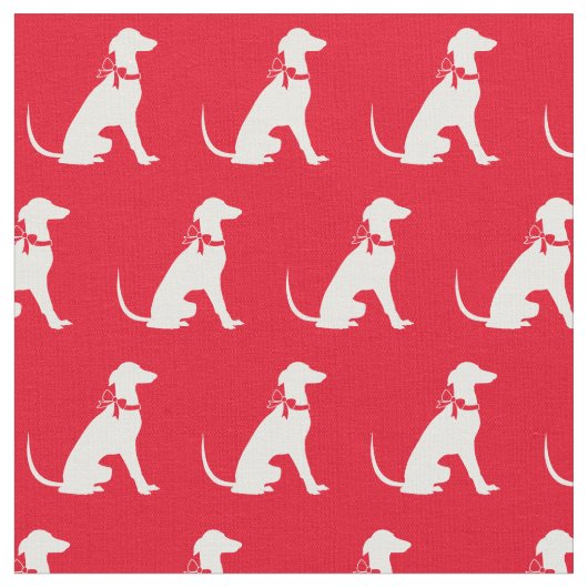 Greyhound Dog Silhouette Pet Red Stof (Close Up)