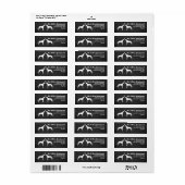 Greyhound Dog Silhouettes Couple Return Address Etiket (Full Sheet)