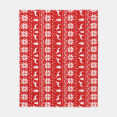 Greyhound Dog Silhouettes kerstfeestdag rood Fleece Deken (Voorkant)