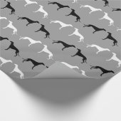Greyhound Dog Silhouettes Pattern Cadeaupapier (Hoek)