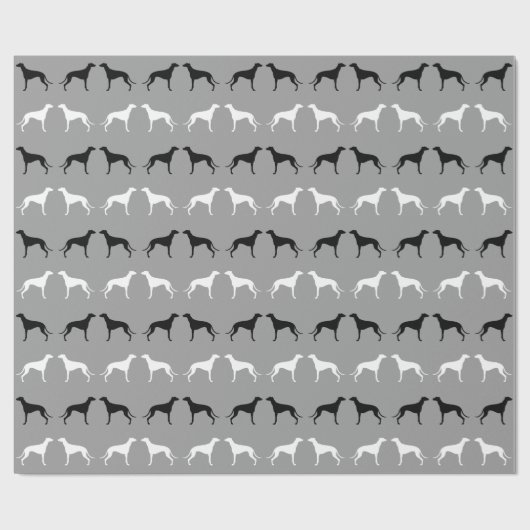 Greyhound Dog Silhouettes Pattern Cadeaupapier (Vlak)