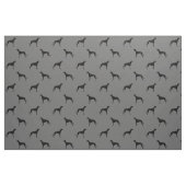 Greyhound Dog Silhouettes Pattern Grey and Black Stof (Fat Quarter)
