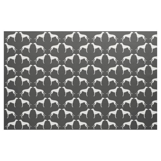 Greyhound Dog Silhouettes Pattern Grey and White Stof (Fat Quarter)