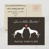 Greyhound Dog Silhouettes Wedding Save the Date Aankondigingskaart (Voorkant / Achterkant)
