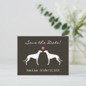 Greyhound Dog Silhouettes Wedding Save the Date Aankondigingskaart (Staand voorkant)