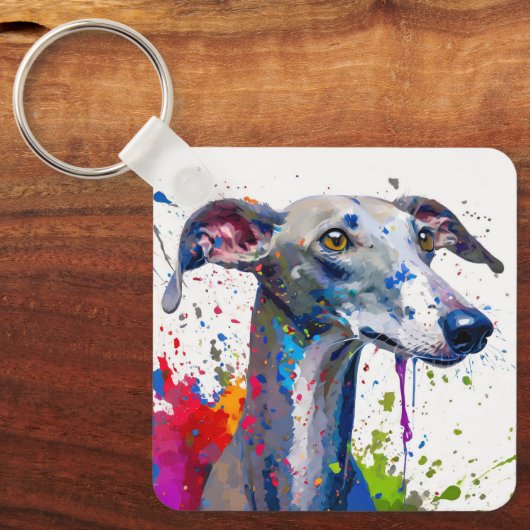Greyhound Dog Sleutelhanger (Voorkant)